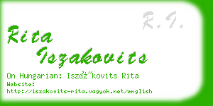 rita iszakovits business card